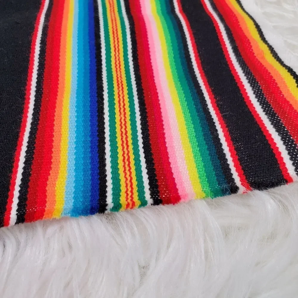Guadalajara Mexican Souvenir mini-rug multicolor striped